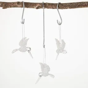 3"H Sullivans Hummingbird Ornament - Set of 3, Clear Christmas Ornaments