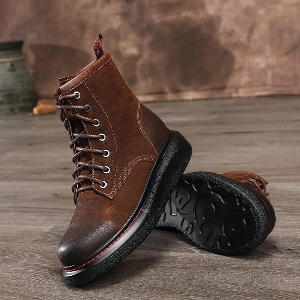 Autumn Winter Flat Leather Sports Fashion Women's Boots | Gift Shoes