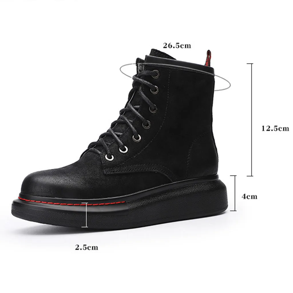 Autumn Winter Flat Leather Sports Fashion Women's Boots | Gift Shoes