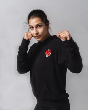 'BOXING GLOVES' EMBROIDERED HOODIE - BLACK