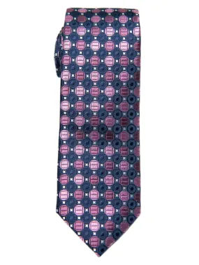 Boy's Tie 28447 Neat Pattern-Navy/Purple