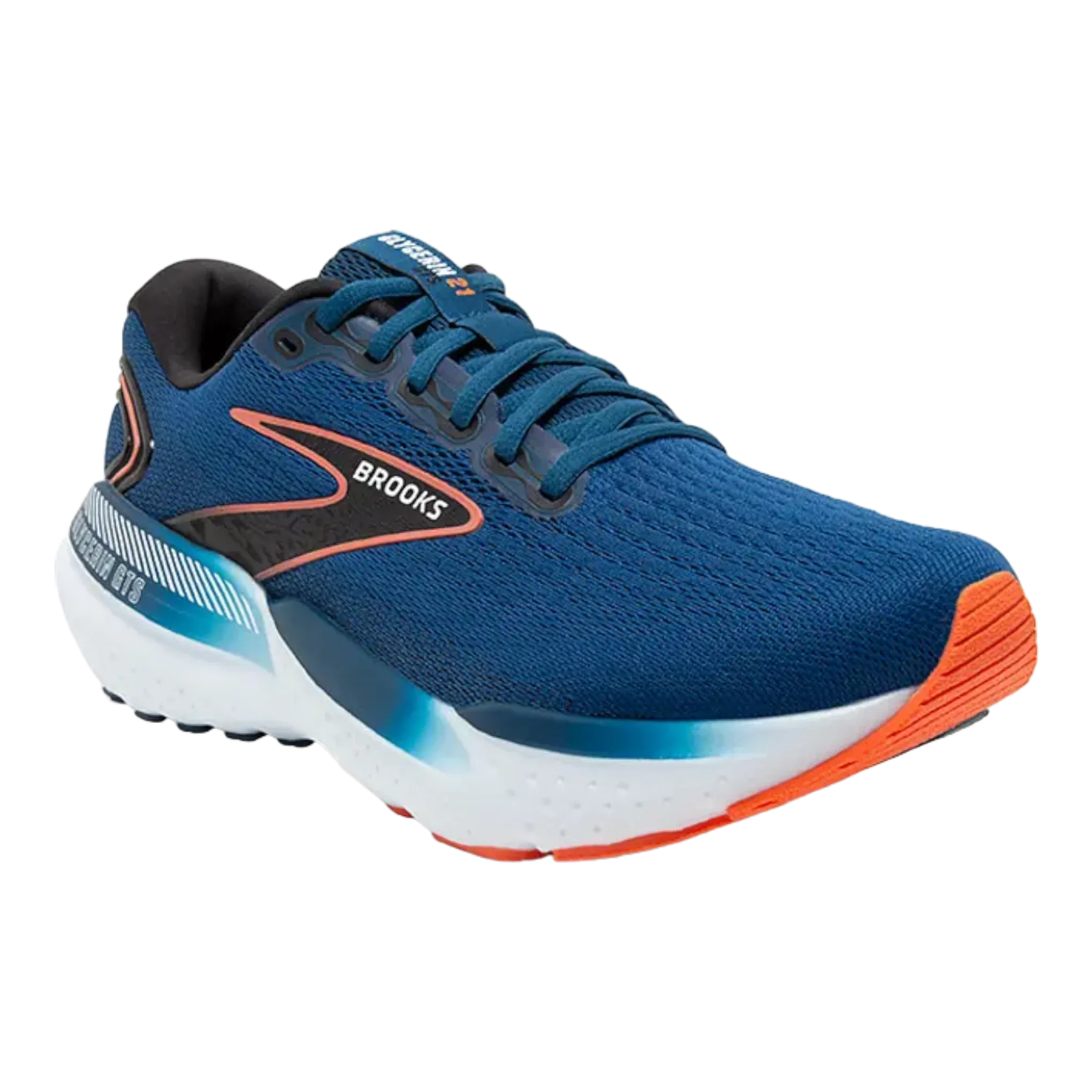 Brooks Men's Glycerin GTS 21 2E Wide - Blue Opal/Black/Nasturtium