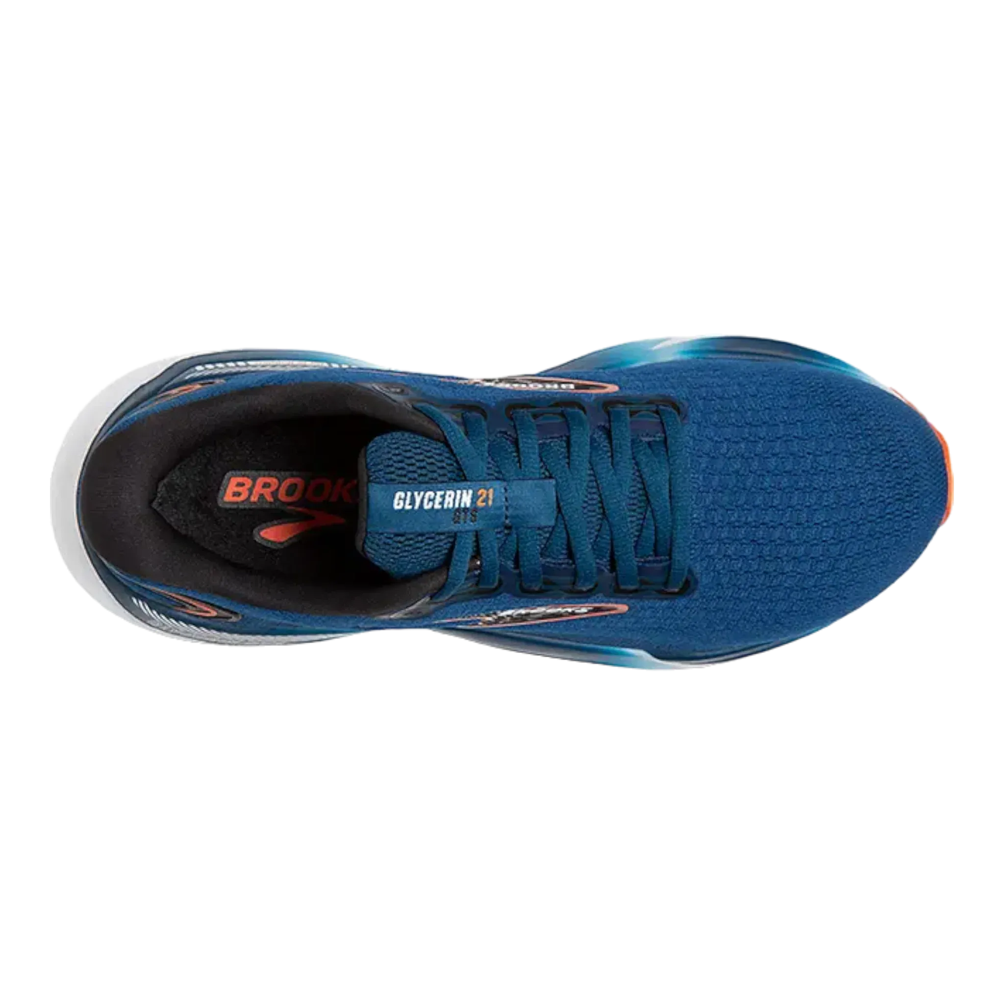 Brooks Men's Glycerin GTS 21 2E Wide - Blue Opal/Black/Nasturtium