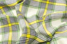 Checked Italian Wool Suiting - Green / Yellow / White