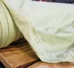 End of Bolt: 4-1/4th yards of Designer Deadstock Rayon Wool Slub Stretch Jersey Honeydew green 5.5oz Knit-remnant