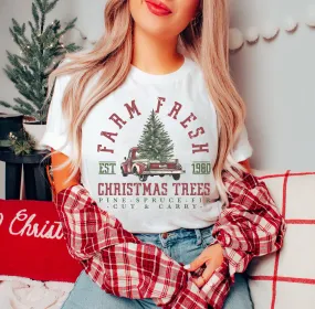 Farm Fresh Trees Est. 1980 Graphic Tee | Christmas Graphics