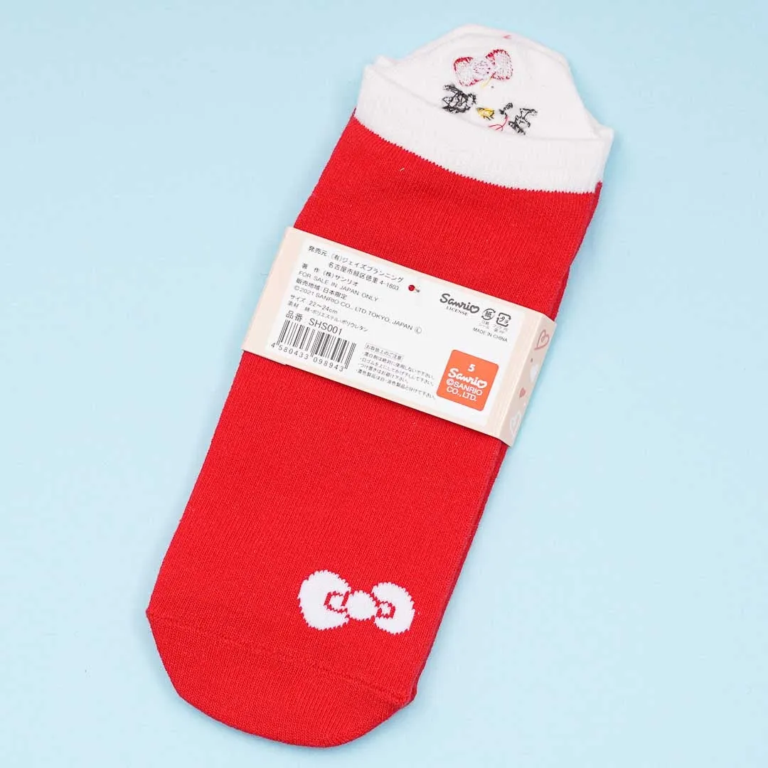 Hello Kitty Embroidered Heel Socks