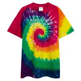 Make Earth Great Again Embroidered Oversized Tie-Dye Tee