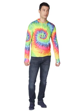 Men's Long Sleeve Hoodie printed in tie-dye