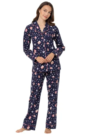 Mugs & Kisses Flannel Boyfriend Pajamas