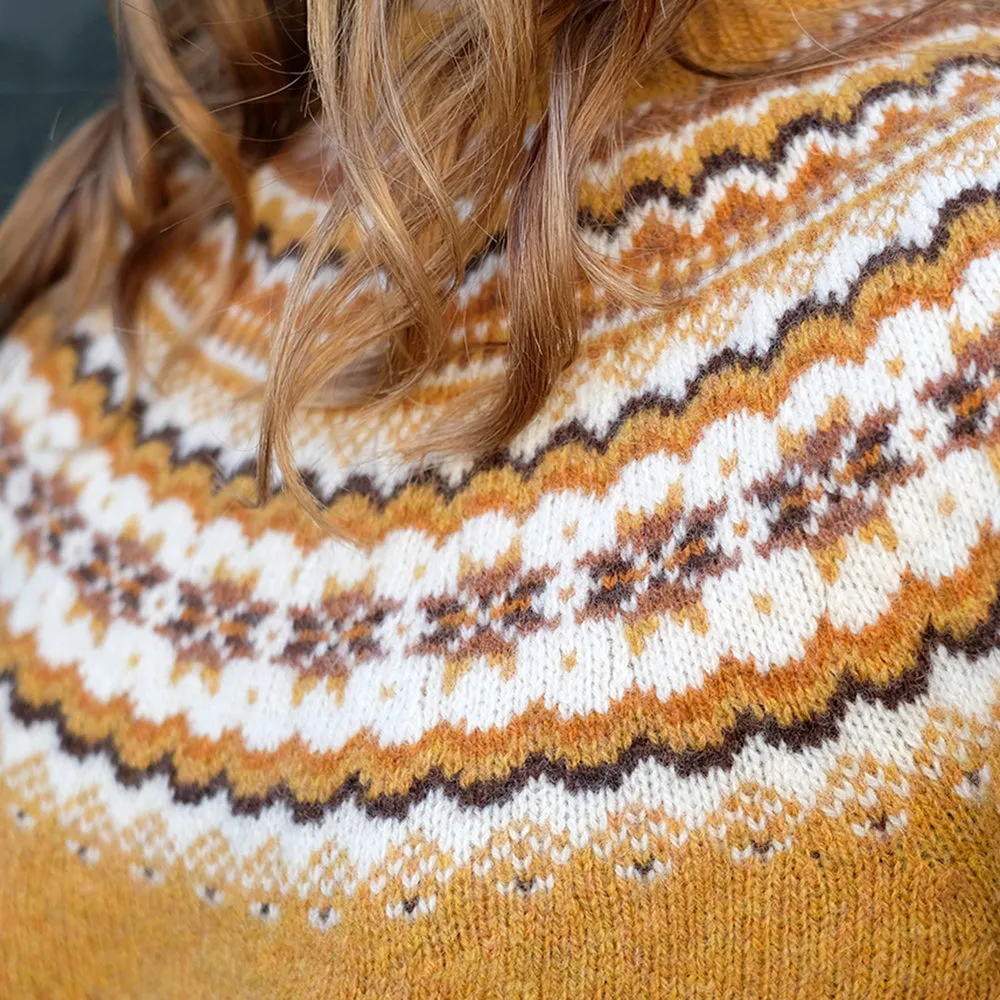 Pure wool fair isle jumper in yellow