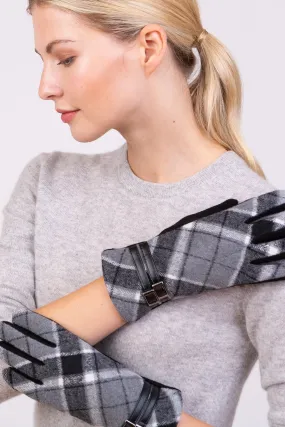 Tartan Gloves - Grey