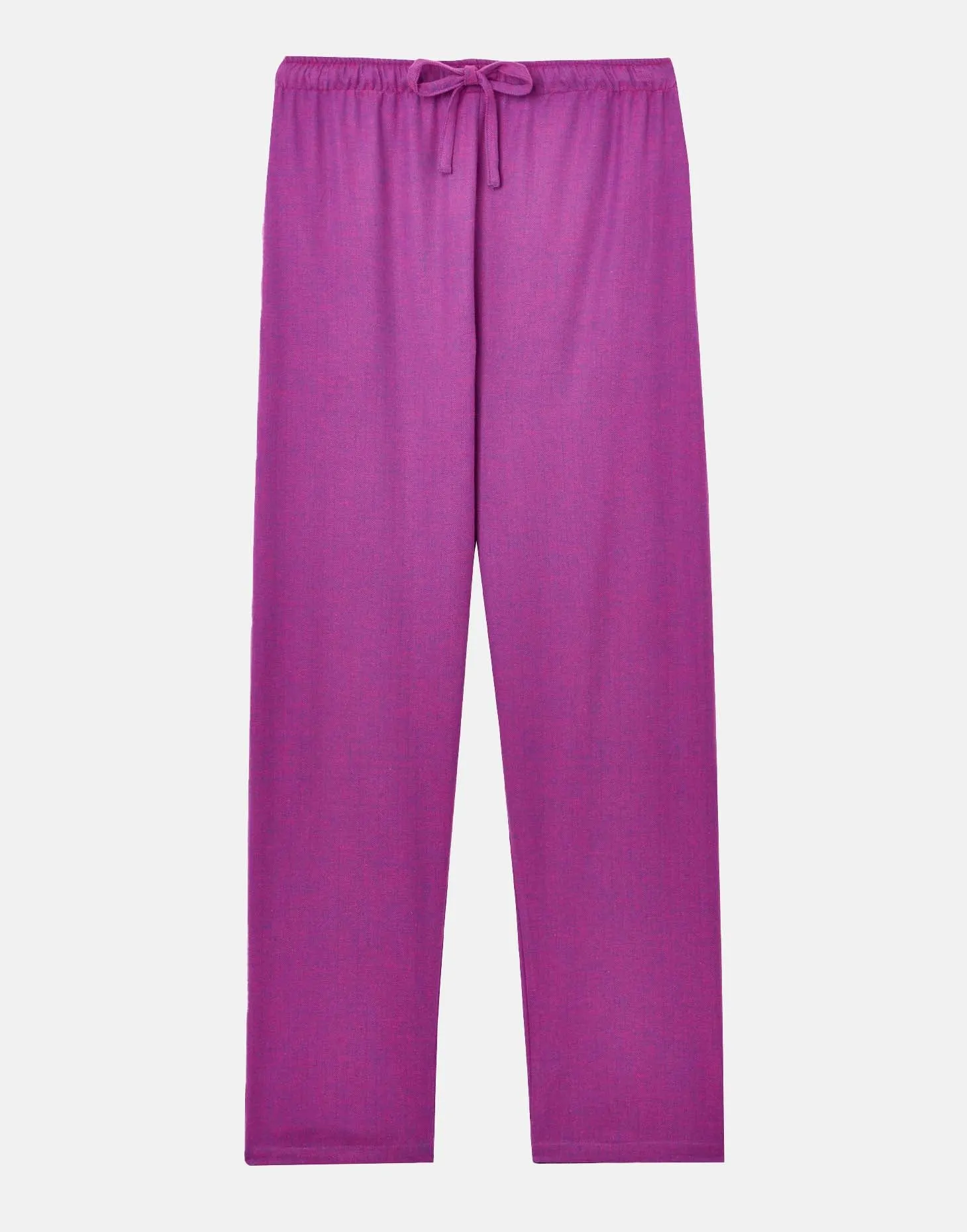 Women's Brushed Cotton Pyjama Set – Fuchsia Pink Herringbone